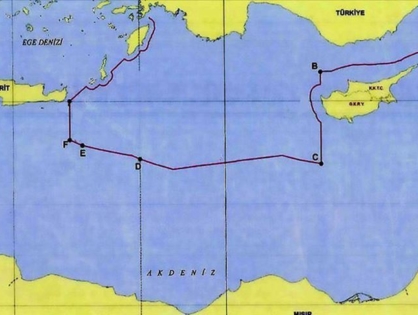 Обнародована карта морской границы Турции в Средиземноморье